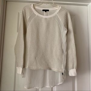 FREESHIP! Cream partially sheer shirt from sanctuary